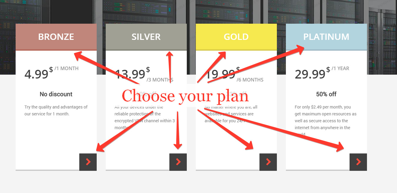 Choose your plan RocketVPN